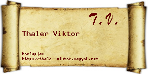 Thaler Viktor névjegykártya